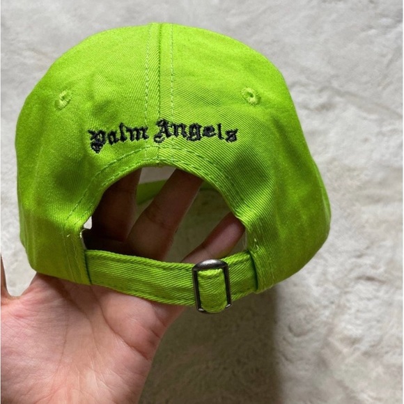 Palm Angels Men's Lime Logo-embroidered Neon
Twill Baseball Hat - Picture 4 of 6